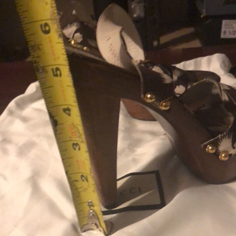 Gucci flower print wooden heel - Picture 10 of 10